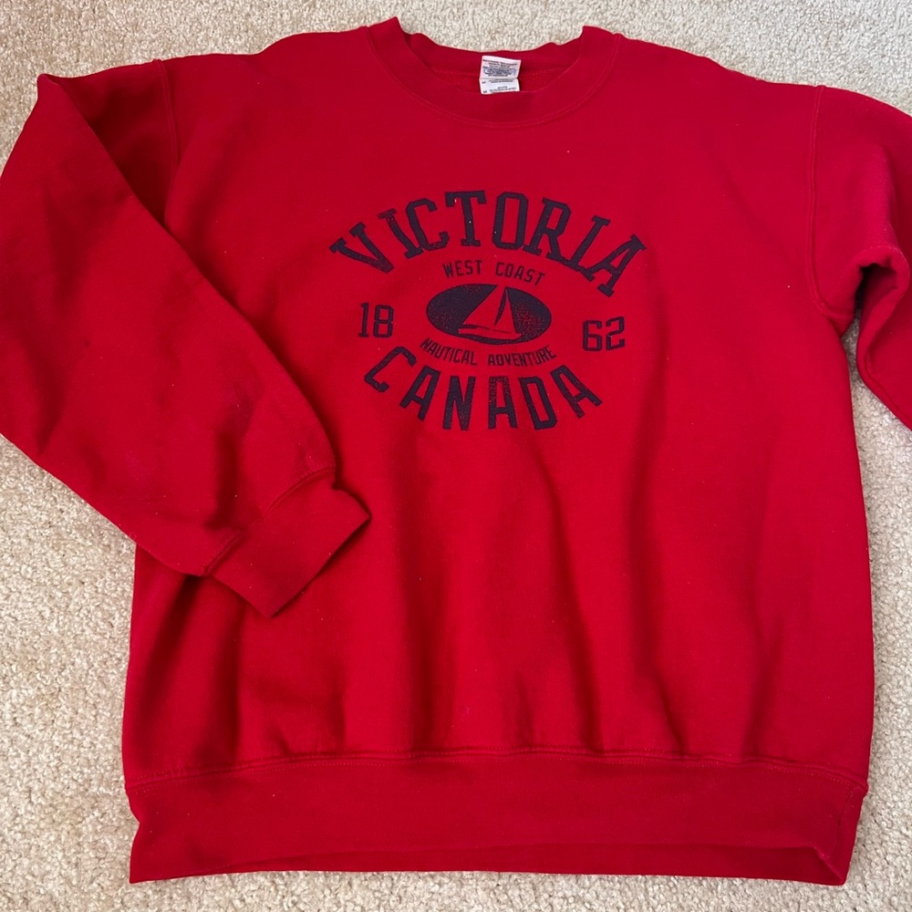 Victoria Canada Red Crewneck Sweatshirt